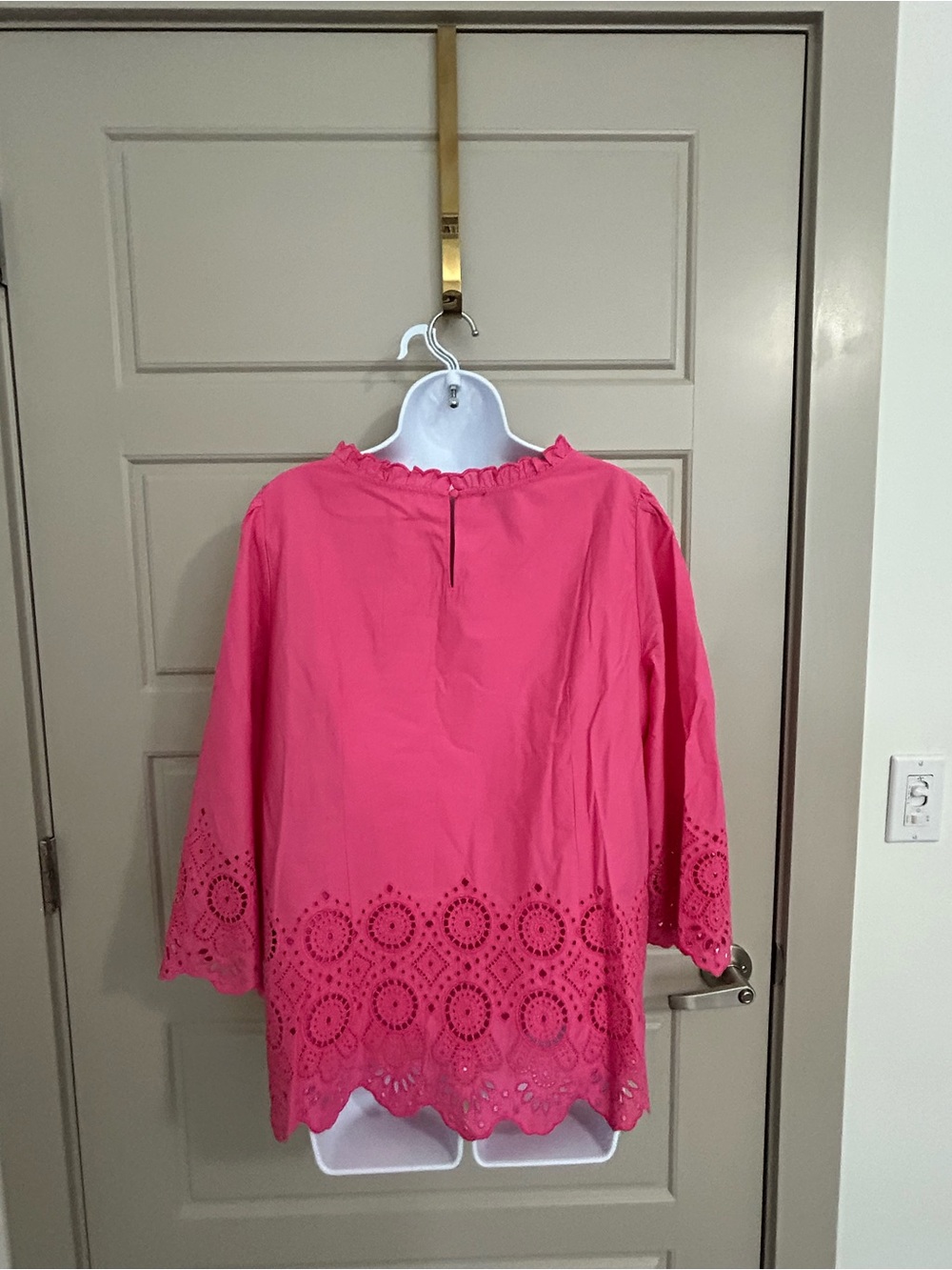 Talbots Pink Eyelet Tunic Top - Picture 3 of 8
